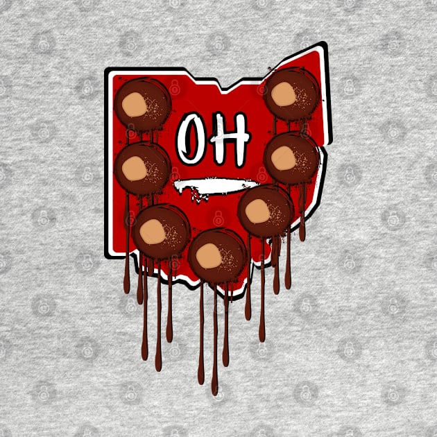 Ohio with Dripping Buckeyes by Official Friends Fanatic